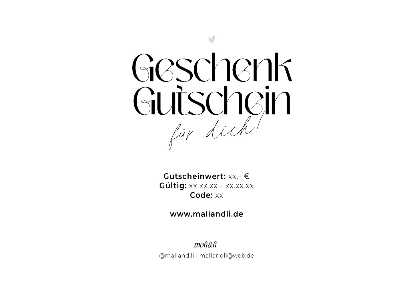 maliandli | Geschenkgutschein