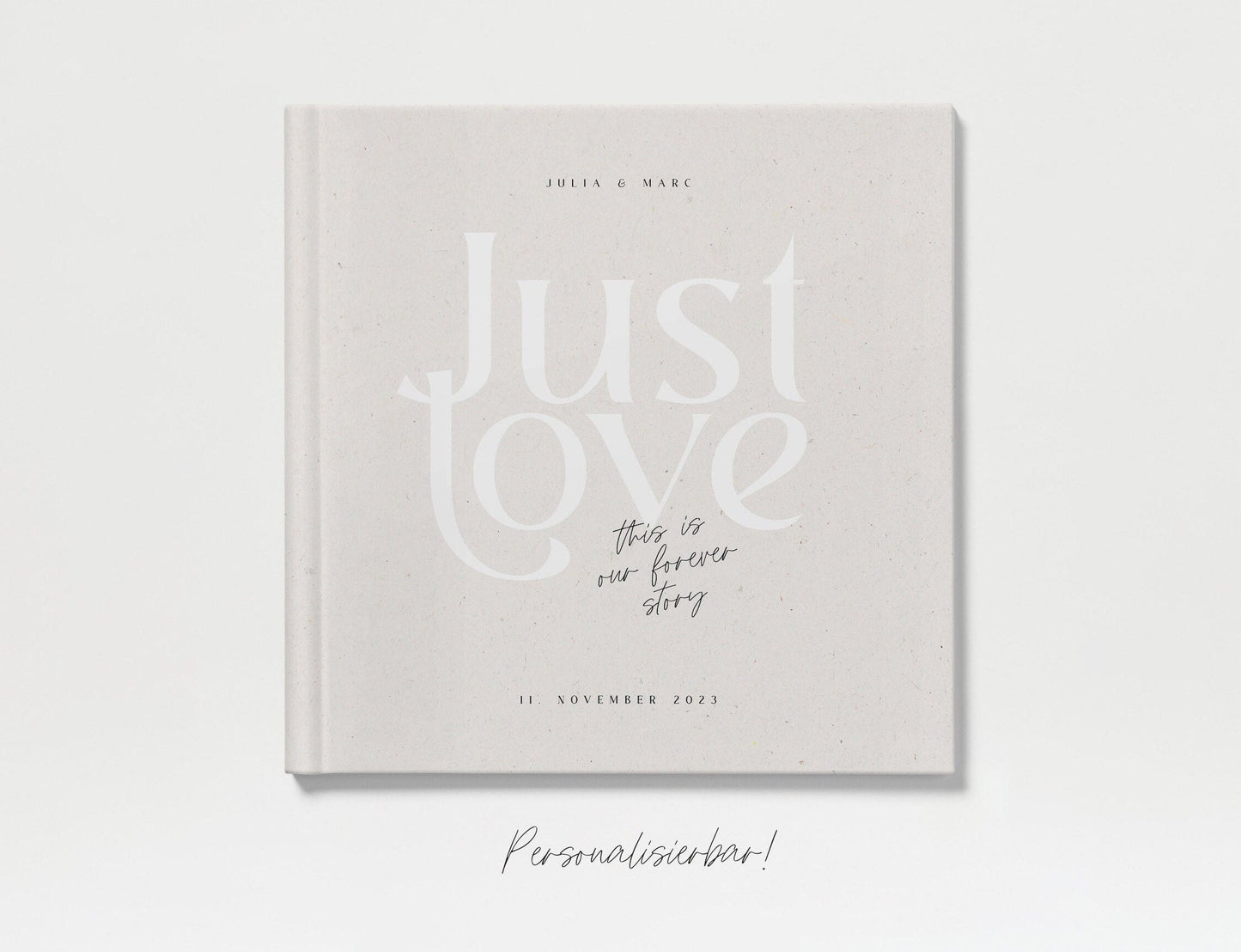 Gästebuch | Just love, beige, personalisiert | Ausfüllbuch, Erinnerungsbuch