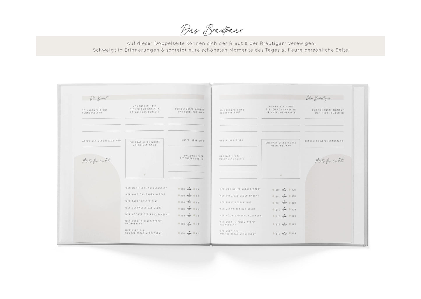 Gästebuch Hochzeit | Always & forever, beige, personalisiert | Ausfüllbuch, Erinnerungsbuch