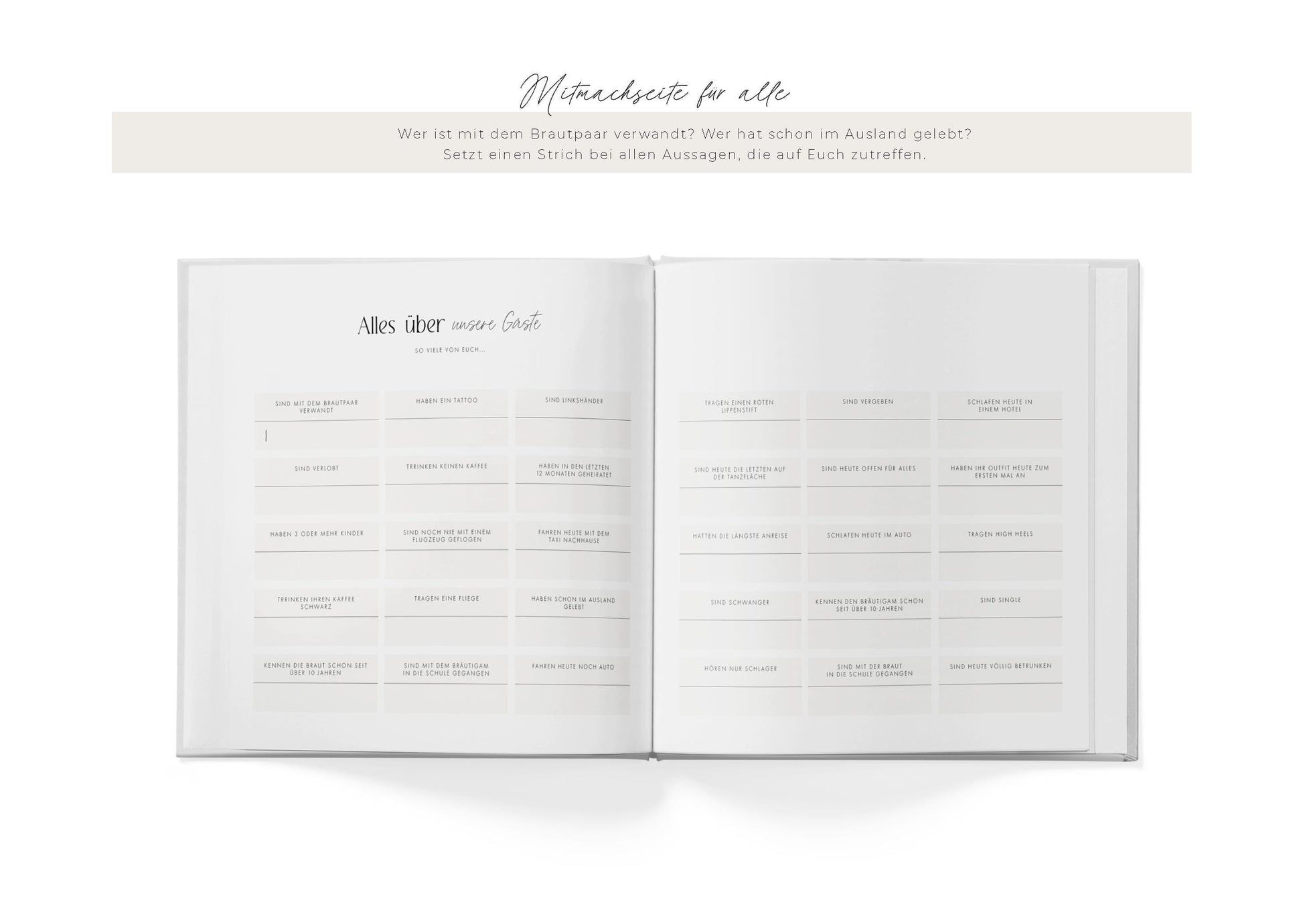 Gästebuch | Just love, beige, personalisiert | Ausfüllbuch, Erinnerungsbuch