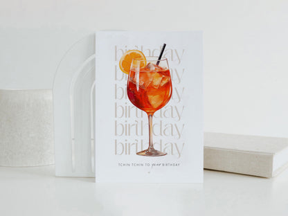 Postkarte | Birthday Aperol orange