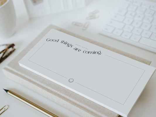 Notizblock | Good things, DIN Lang