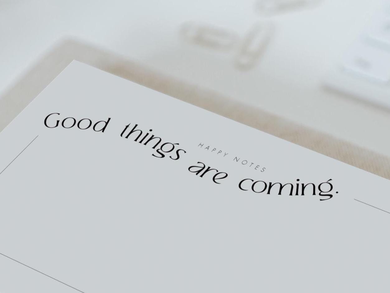 Notizblock | Good things, DIN Lang