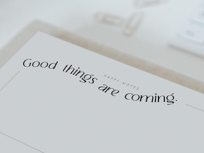Notizblock | Good things, DIN Lang