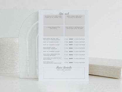 JGA Ausfüllkarten Set, DIN A5 | Junggesellinnenabschied Spiele | Tippkarten Braut | Bridal Shower Spiele | JGA Geschenk Idee