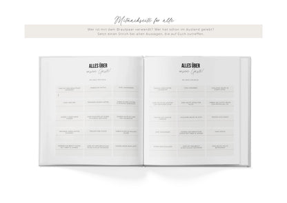 Personalisiertes Hochzeitsgästebuch | Always & forever, beige/rot, personalisiert | Gästebuch Hochzeit personalisierbar | Erinnerungsbuch
