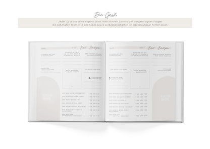 Personalisiertes Hochzeitsgästebuch | Always & forever, beige/rot, personalisiert | Gästebuch Hochzeit personalisierbar | Erinnerungsbuch