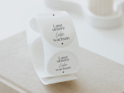 Sticker-Set | Lasst unsere Liebe wachsen | Hochzeit Deko | DIY Geschenkverpackung Hochzeit | Hochzeitsaccessoires Gäste