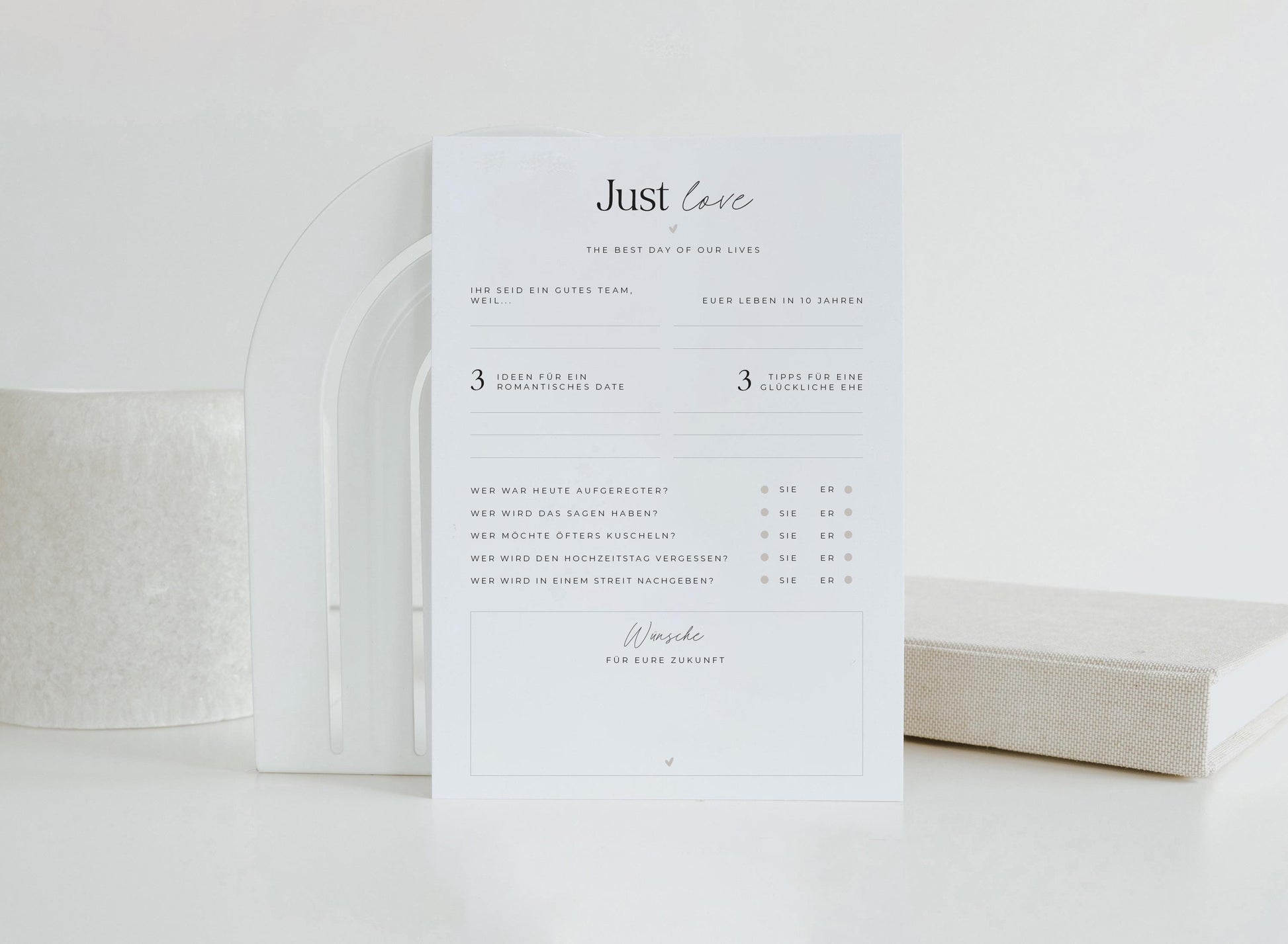 Hochzeits-Ausfüllkarten, DIN A5 | Gästebuchkarten Hochzeit | Hochzeitsspiel Gäste | Erinnerung für Braut & Bräutigam